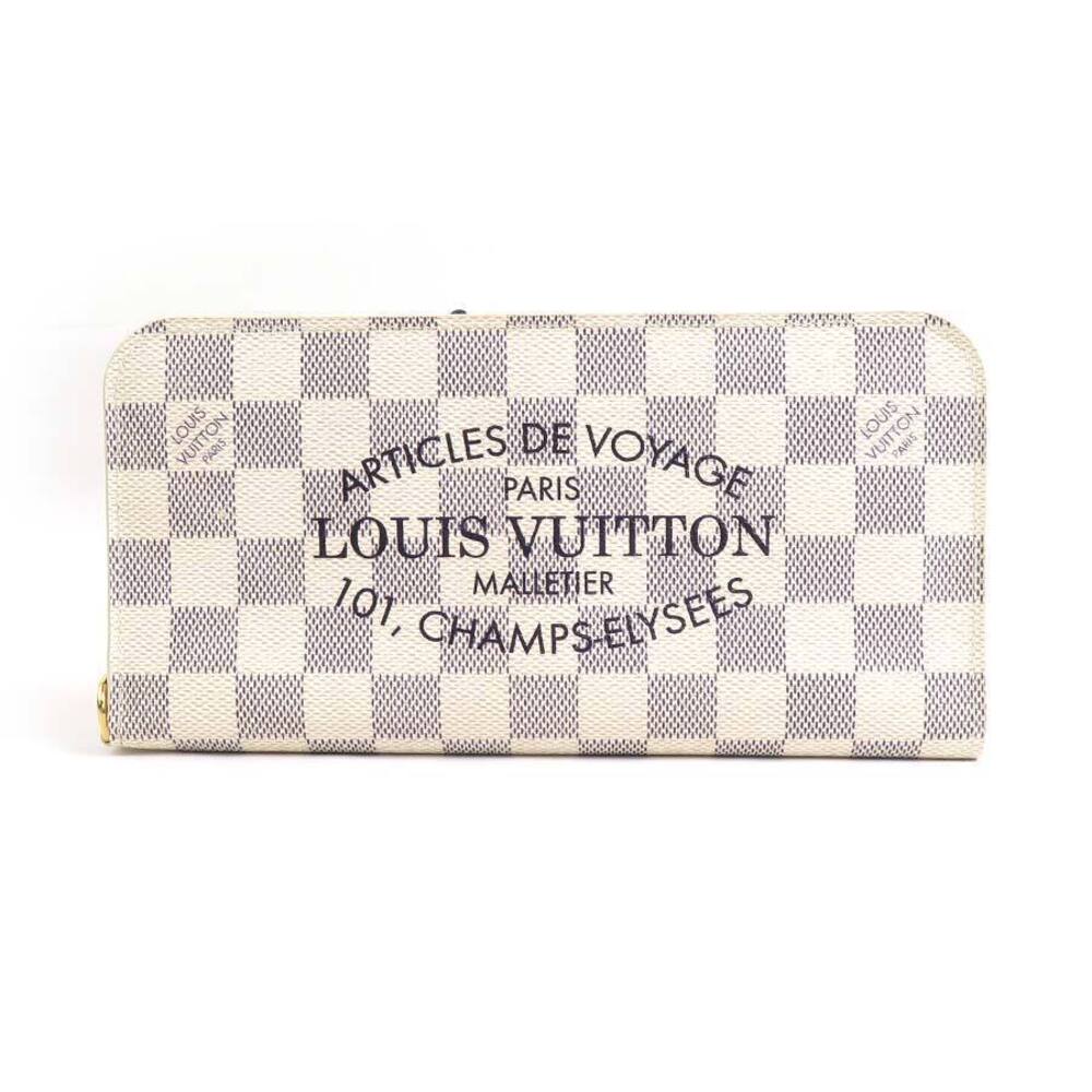 Louis Vuitton Bifold Wallet Damier Portefeuille Canvas Azur White Navy Blue